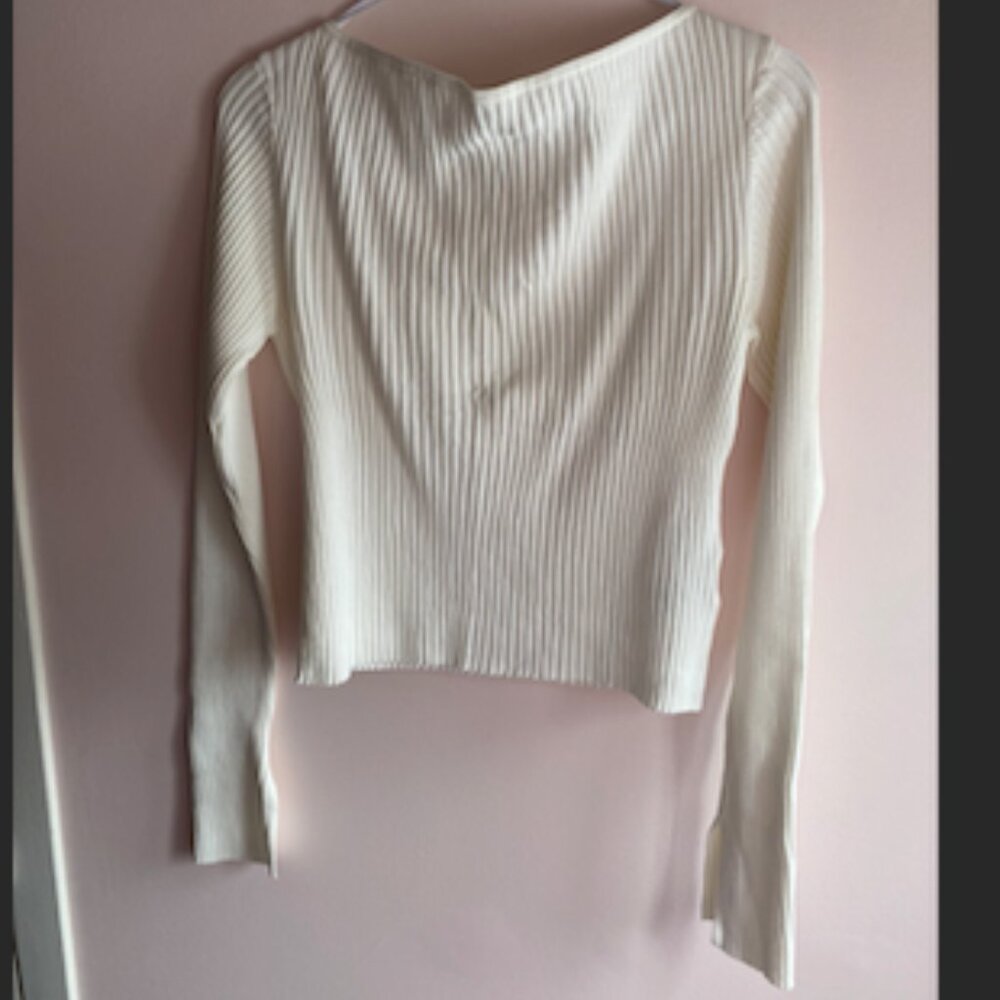 Boat neck white sweater